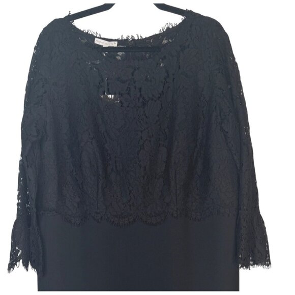NWT Black RSVP By Talbots Size 14 Lace Overlay Dress Polyester Nylon Cotton - Picture 9 of 16